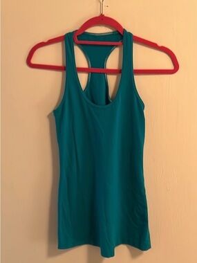 Lululemon Cool Racerback Tank Top Size 4 Turquoise Blue Yoga Running